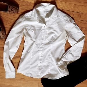 New York & Co. stretch white button down, sz xs